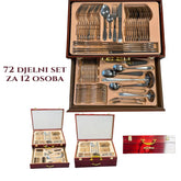 LUXERY PRIBOR ZA JELO 72 DJELNI U DRVENOM KOFERU Top Proizvodi